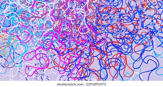 Textura vectorial multicolor clara con líneas irregulares. Ilustración brillante con arcos circulares gradientes. Patrón para sitios web, páginas de inicio.