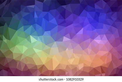 Light Multicolor vector triangle mosaic cover. Glitter abstract illustration with an elegant triangles. Best triangular design for your business.