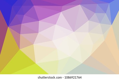 Light Multicolor vector triangle mosaic template with a heart in a centre. Triangular geometric sample with gradient.  A completely new design for your leaflet.
