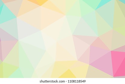 Light Multicolor vector triangle mosaic cover. A completely new color illustration in a polygonal style. Best triangular design for your business.