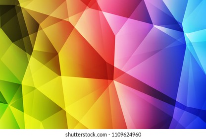 Light Multicolor vector triangle mosaic cover. Modern abstract illustration with triangles. Polygonal design for your web site.