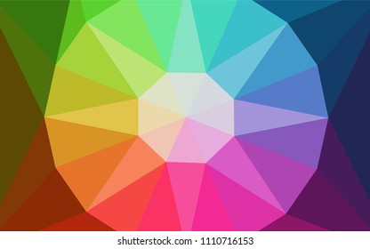 Light Multicolor vector triangle mosaic texture with a diamond. Illustration in Origami style with gradient.  New template for your brand book.