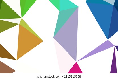 Light Multicolor vector triangle mosaic template. Shining colorful illustration with triangles. Brand new style for your business design.