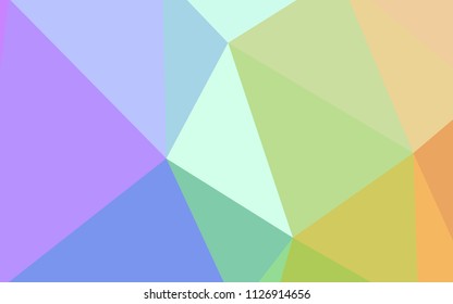Light Multicolor vector triangle mosaic cover. Shining colorful illustration with triangles. Triangular pattern for your design.