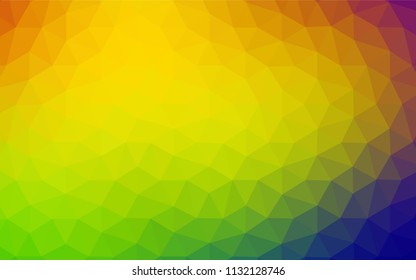 Light Multicolor vector triangle mosaic texture. A sample with polygonal shapes. Best triangular design for your business.