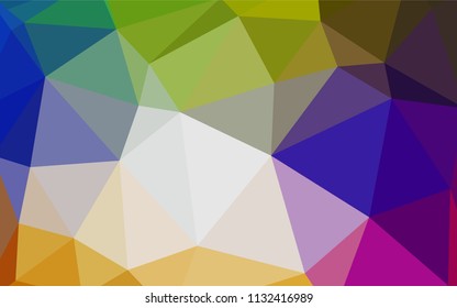 Light Multicolor vector triangle mosaic template. A completely new color illustration in a polygonal style. Triangular pattern for your design.