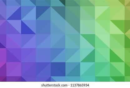 Light Multicolor vector triangle mosaic texture. Triangular geometric sample with gradient.  Best triangular design for your business.