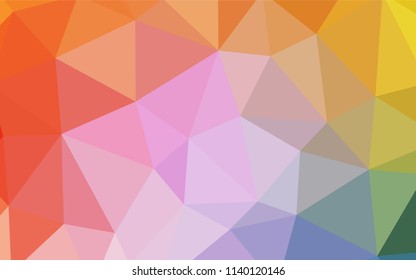 Light Multicolor vector triangle mosaic template. Glitter abstract illustration with an elegant triangles. Triangular pattern for your design.