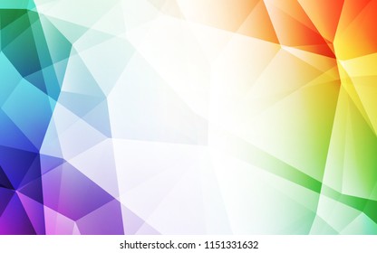 Light Multicolor vector triangle mosaic cover. Triangular geometric sample with gradient.  A new texture for your web site.