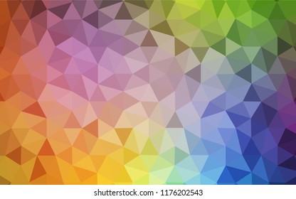 Light Multicolor vector triangle mosaic texture. A sample with polygonal shapes. Polygonal design for your web site.