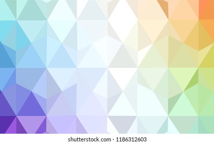 Light Multicolor vector triangle mosaic cover. Colorful abstract illustration with triangles. Triangular pattern for your design.