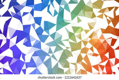 Light Multicolor vector triangle mosaic template. Colorful illustration in polygonal style with gradient. Textured pattern for your backgrounds.