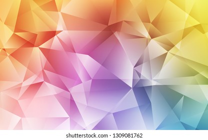 Light Multicolor vector triangle mosaic template. Polygonal abstract illustration with gradient. A completely new design for your leaflet.