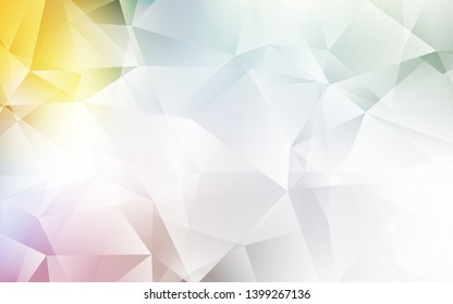 Light Multicolor vector triangle mosaic template. Elegant bright polygonal illustration with gradient. Completely new template for your banner.