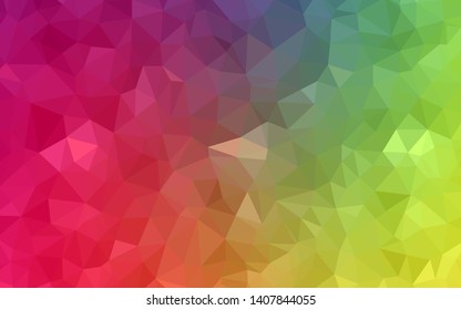 Light Multicolor vector triangle mosaic texture. Colorful illustration in polygonal style with gradient. Polygonal design for your web site.