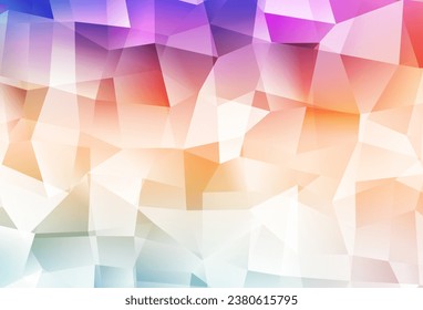 Light Multicolor vector triangle mosaic template. Polygonal abstract illustration with gradient. Completely new template for your banner.
