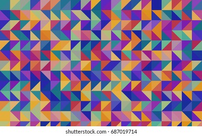 Light Multicolor vector triangle mosaic pattern. An elegant bright illustration with gradient. The template can be used as a background for cell phones.