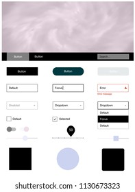 Light Multicolor vector ui ux kit with space stars. Beautiful ui ux kit with colorful sky in its header. This template you can use for landing pages.