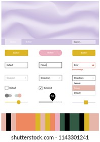 Light Multicolor vector ui ux kit with lines, ovals. Modern gradient abstract illustration with bandy lines. Modern template for your landing page.
