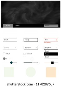 Light Multicolor vector ui ux kit with space stars. Colorful Style guide with stars on abstract background. This template you can use for websites.