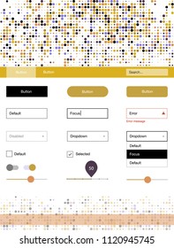 Light Multicolor vector web ui kit with spheres. Simple Material Design Kit with colorful dots in header. This sample is for your landing page.
