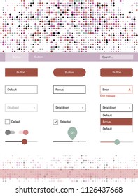 Light Multicolor vector web ui kit with spheres. Colorful ui/ux kit with header consisted of spheres. This sample is for your website.