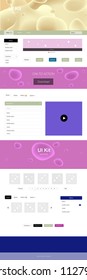 Light Multicolor vector web ui kit with lamp shapes. Colorful illustration in abstract memphis style with gradient. Simple colorful design for websites.