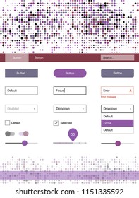 Light Multicolor vector web ui kit with spheres. Simple Material Design Kit with colorful dots in header. This sample is for your website.