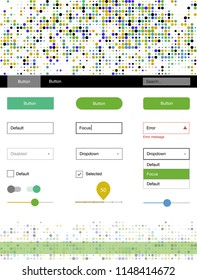 Light Multicolor vector wireframe kit with dots. Decorative ui kit design in abstract style with colorful dots. Modern template for your landing page.