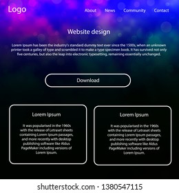 Light Multicolor vector wireframe kit with galaxy stars. Colorful Style guide with stars on abstract background. This template you can use for websites.
