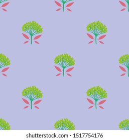 Light multicolored geometric seamless pattern with staggered viburnum berries and tiny leaves. Soft, pastel colors. Repeat symmetrical chess grid order botanical pattern. Vector illustration.