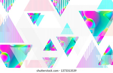 Light music bright colorful shapes abstract background plastic prism minimalism hipster style abstract new pink blue art triangles