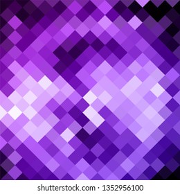 Light music in purple mosaic. Vector purple abstract background with geometric shapes. Energy party in night club. 