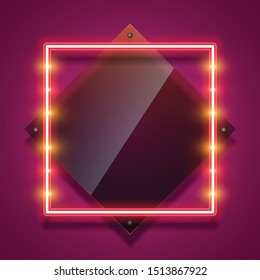 Light neon banner template design.
