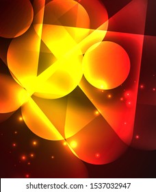 Hellneonleuchte kreist Hintergrund, heller Banner mit glänzenden runden Formen und elektrischen Effekten. Modernes Design-Template für Cover-Design für Webbanner, Internetseiten, Poster, Flyer. Vektorkunst