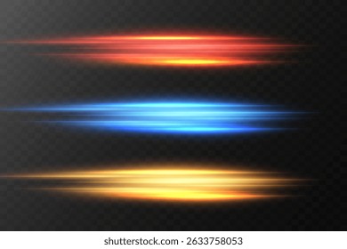 Light neon laser beam effect.Abstract effect of high-speed movement of light, light lines.Vector illustration.EPS 10.