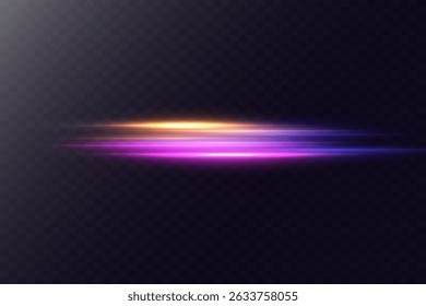 Light neon laser beam effect.Abstract effect of high-speed movement of light, light lines.Vector illustration.EPS 10.