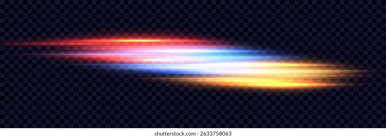 Light neon laser beam effect.Abstract effect of high-speed movement of light, light lines.Vector illustration.EPS 10.