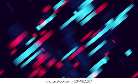 Light Neon Seamless Cover Background with Sport Speed lines. Bright Rectangle Shapes Texture. Sporty Pattern with Neon Stripes. Technology Poster Background.