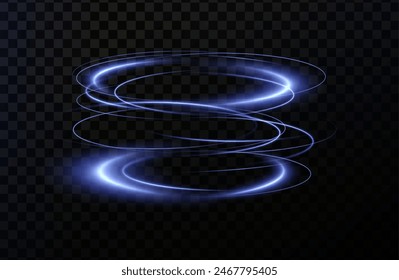 Light neon Twirl. Curve light effect of neon line. Luminous blue circle. Light pedistal, podium, platform, table. Vector PNG. Vector illustration