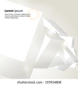 Light neutral abstract background with cubes. Vector.