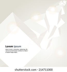 Light neutral abstract background with cubes. Vector.