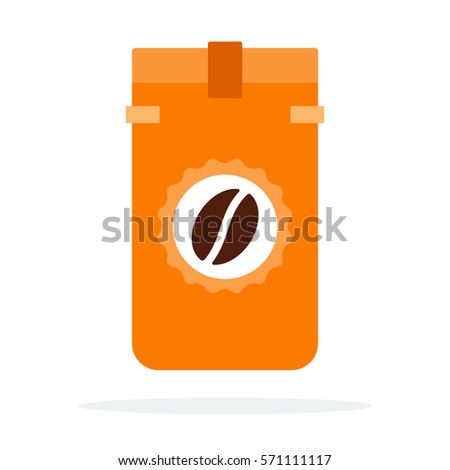 Light new england roast coffee beans in the package vector flat material design isolated on white