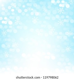 light New Year's background with snowflakes vector