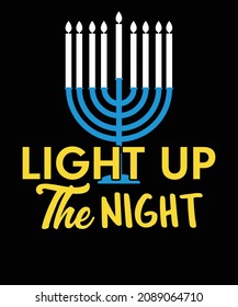 Light Up The Night Hanukkah T-Shirt Design