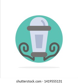Light, Night, Lamp, Lantern Abstract Circle Background Flat color Icon