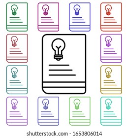A light in notebook multi color style icon. Simple thin line, outline vector of education icons for ui and ux, website or mobile application
