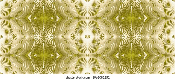 Light ochre floral pattern on a horizontal background. For illustrations and textures.