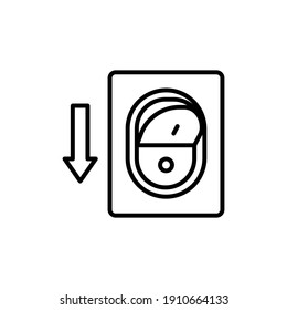 Light off, electric switch line icon. Power turn off button outline style sign for web and app. Toggle switch off position vector illustration on white background isolated. EPS 10