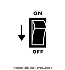Light off, electric switch solid icon. Power turn off button glyph style sign for web and app. Toggle switch off position vector illustration on white background isolated. EPS 10